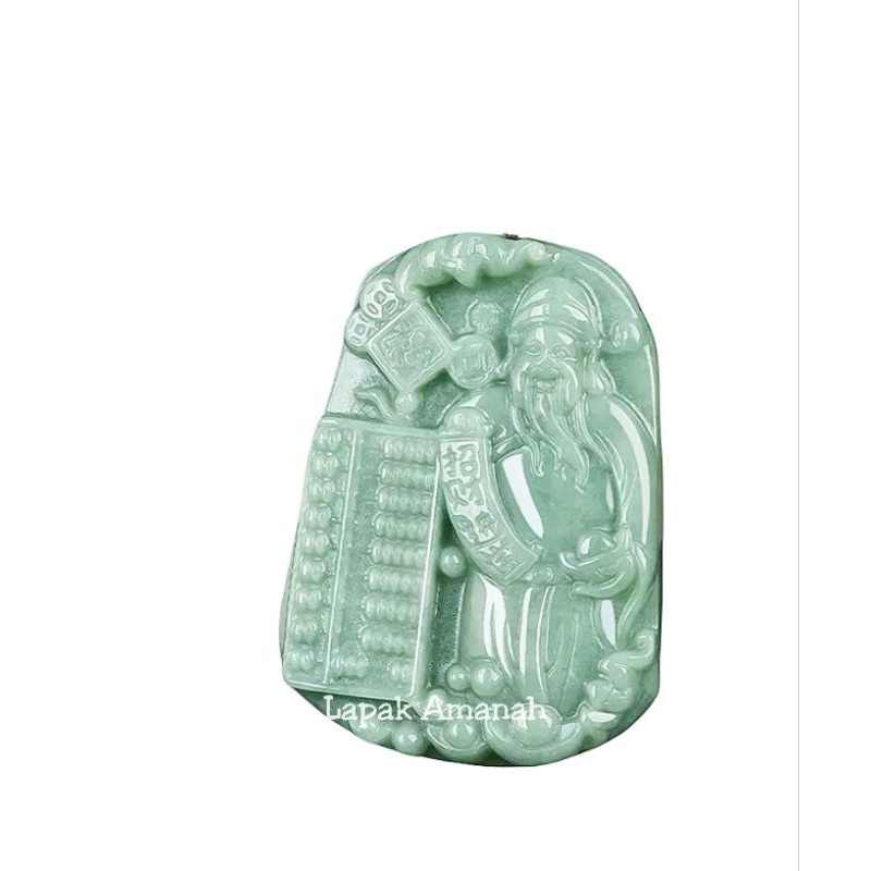 Liontin Giok Asli Burma Jadeite Jade Type A Curving