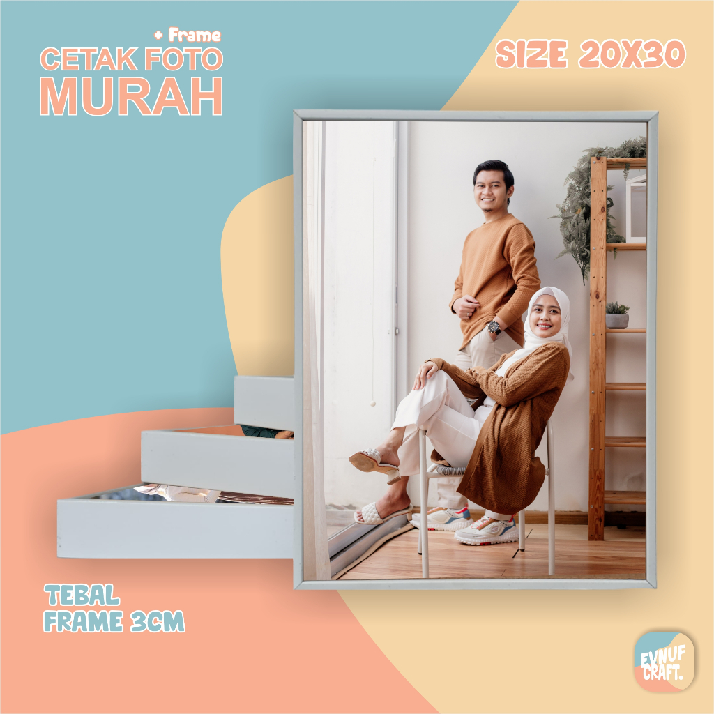 Cetak Foto Bingkai Frame Block Ukuran 10r 20x30cm Hiasan Dinding kado wisuda Ulang Tahun