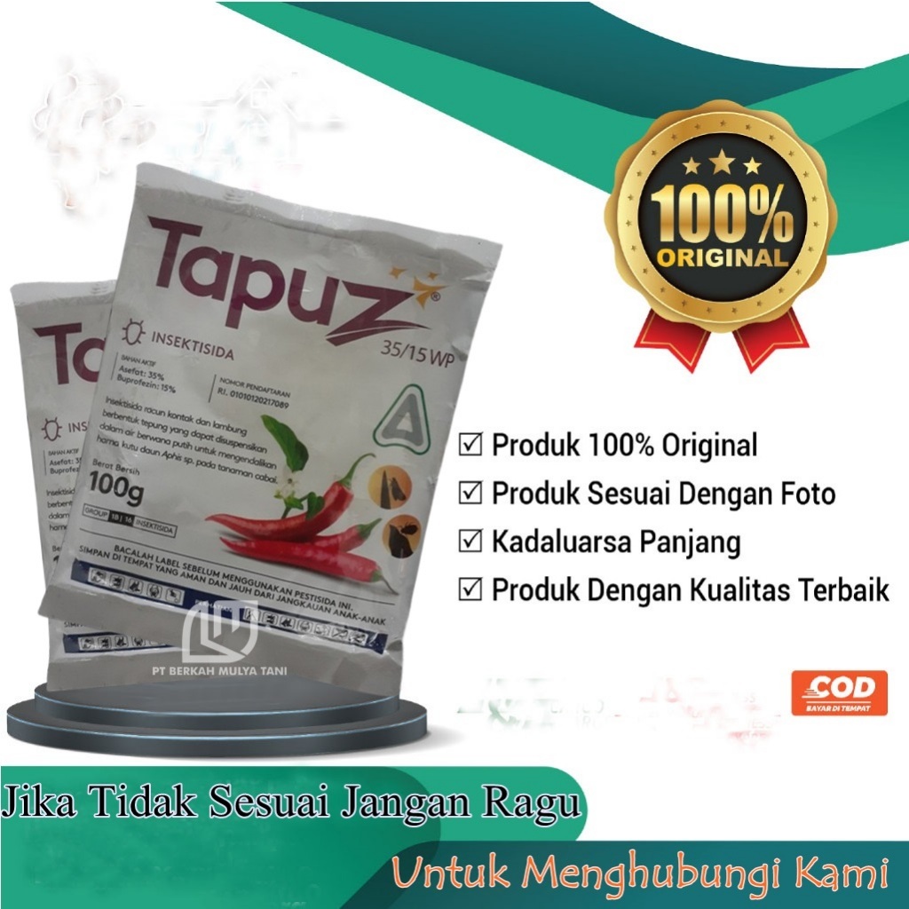 Insektisida Tapuz 35/15 WP 100 Gram Bahan Aktif Asefat Buprofezin  Obat Pembasmi Hama Kutu Daun dan 