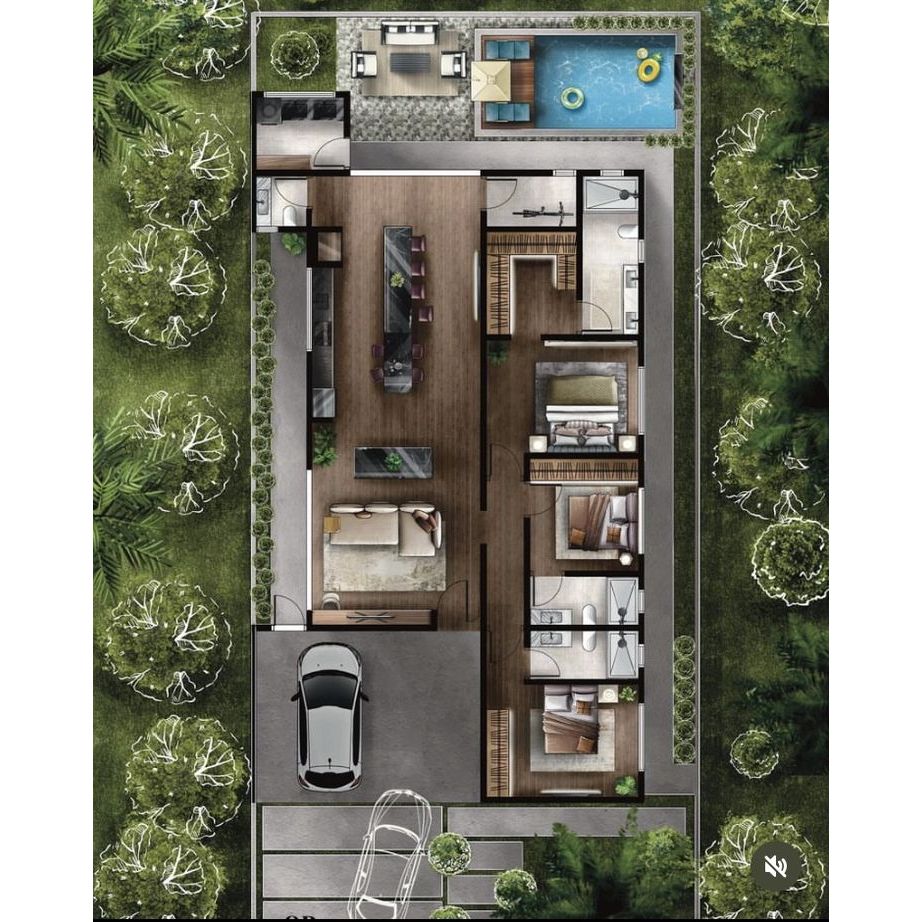 Desain denah rumah 1 lantai dengan style minimalis