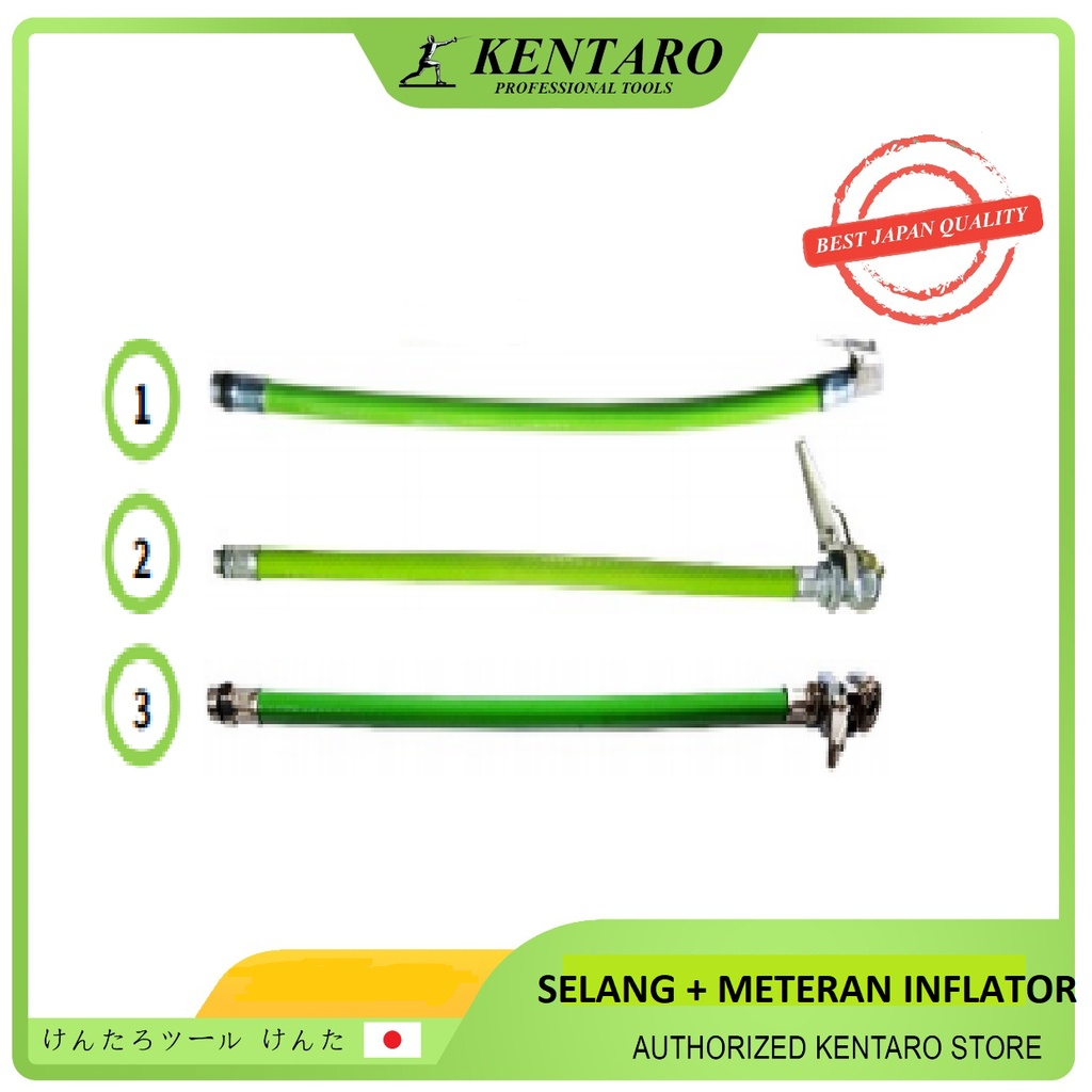 SELANG INFLATOR ALAT ISI PENGISI ANGIN PENGUKUR TEKANAN BAN KENTARO