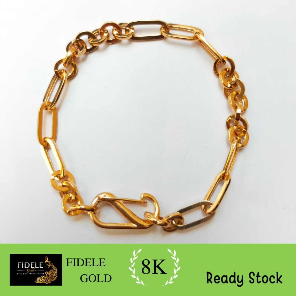 Gelang wanita variai rantai fashion emas asli kadar muda 375