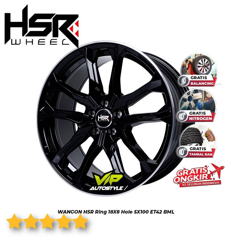 VELG R18 RING 18 UNTUK SIENTA FT86 CIVIC PCD 5X100 HSR WANGON BLACK GLOSSY - TOKO VELG JAKARTA UTARA