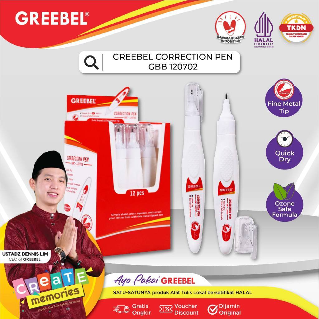 

Correction Fluid Greebel 12702 / Stipo / Tipe X / Correction Pen