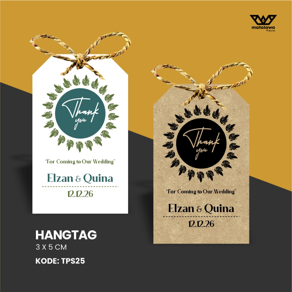 

Hang / souvenir tag custom edisi vintage ( murah / samson / craft / kraft / wedding / label / pernikahan / plant / tanaman / buket / florist / sovenir / ucapan terimakasih ) CODE 25