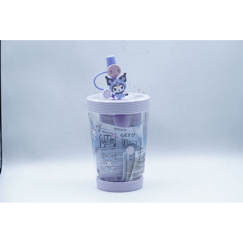 Botol Minum Sanrio Kuromi Straw Drink Bottle 535ml