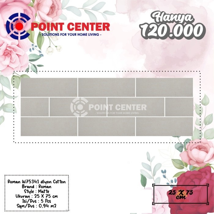 TERHEMAT ROMAN KERAMIK 25 X 75 W75341 DLYON COTTON