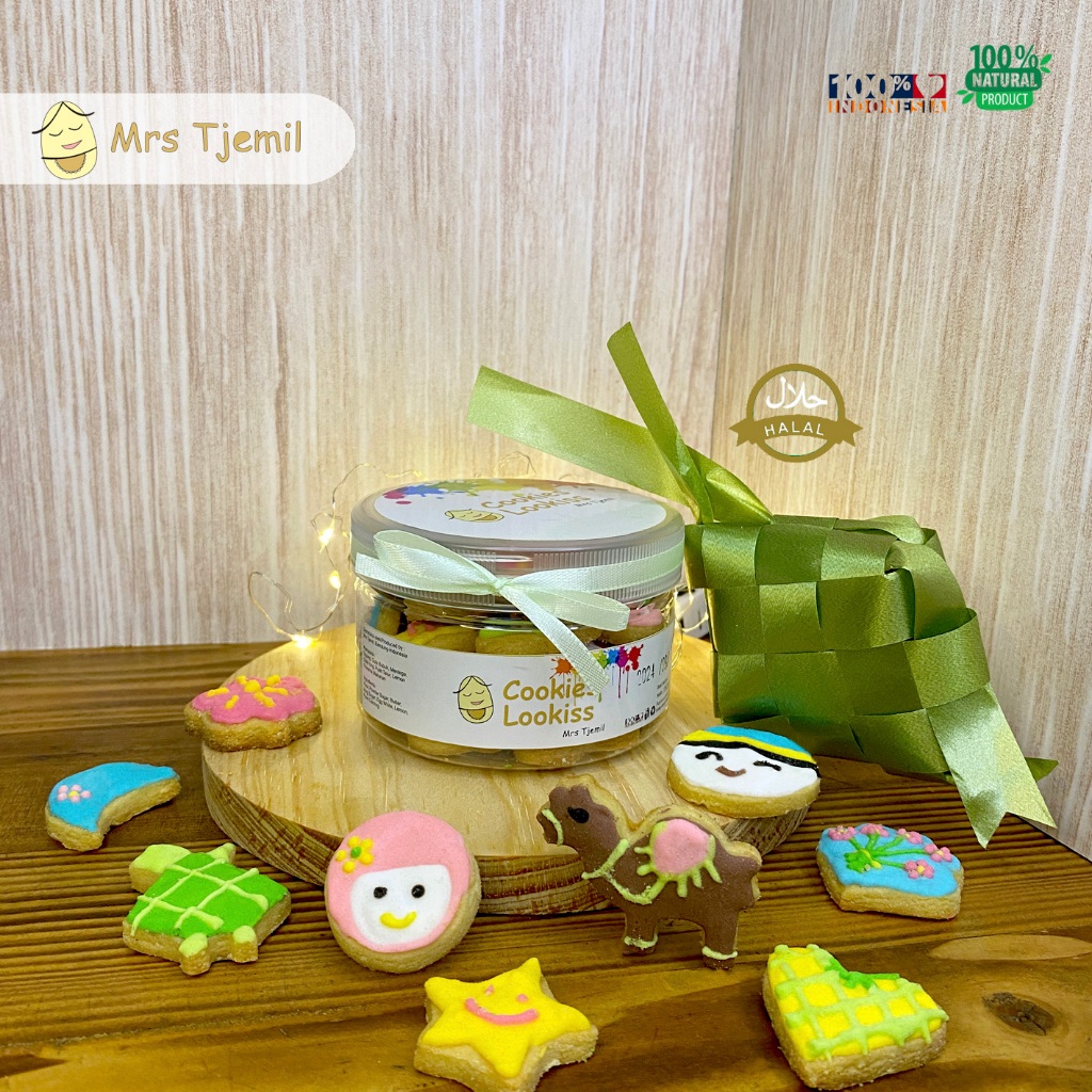 

S - IDUL FITRI Cookies Lookiss - Mrs Tjemil x My Stand - Kue Lukis Special Wysman Wisman Hampers Hari Raya Lebaran Biskuit Gambar Parcel Eid Mubarak Hadiah Silaturahmi Saudara Keluarga Sweet Gift Kado Cemilan Art kukis kering Kastengel Lucu