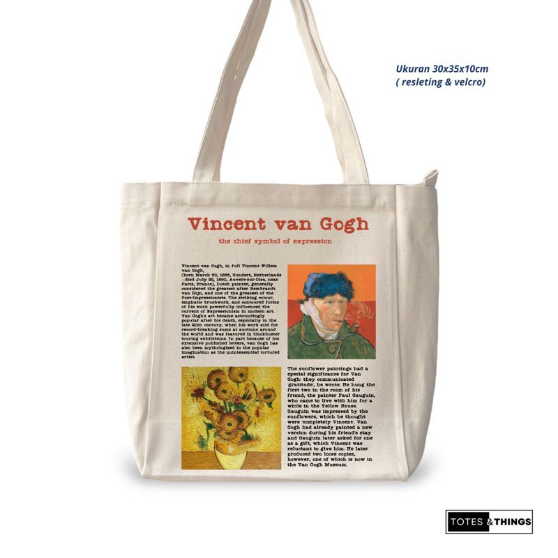 Tote bag kanvas premium resleting VAN GOGH Ver.02
