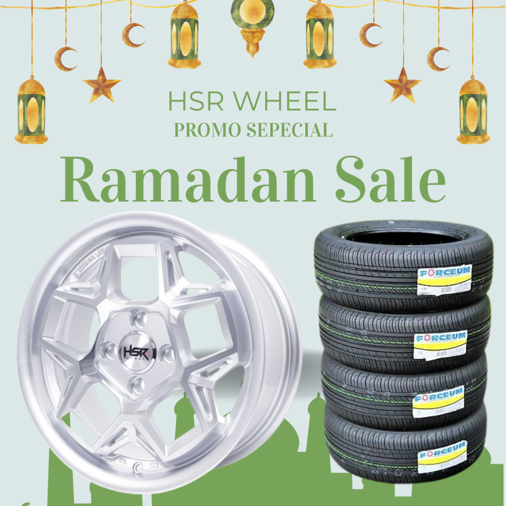 Promo Ramadan velg mobil brio,ayla ring 15 h4x100 silver dan ban 185 65 r15 accelera ecoplush free ongkir