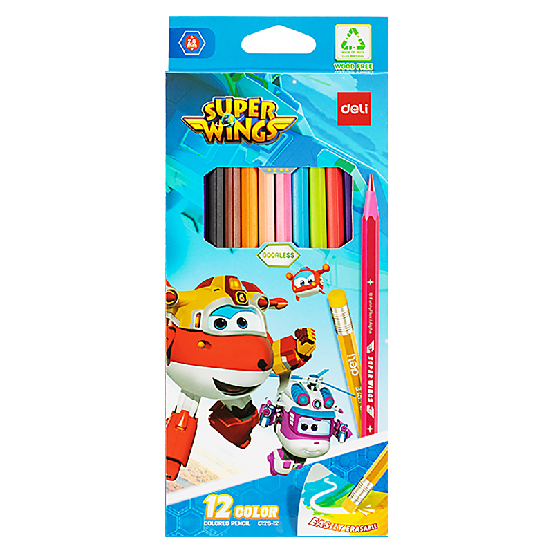 

PENSIL 12 WARNA * 24 WARNA DELI C126 SUPER WINGS