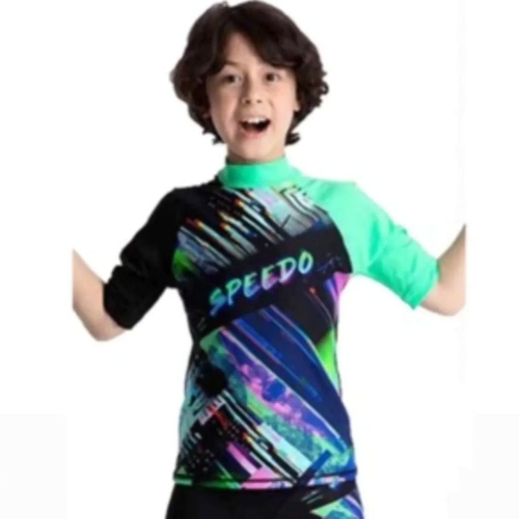 Speedo baju renang anak laki-laki Boom Rash Vest Jm original BNWT