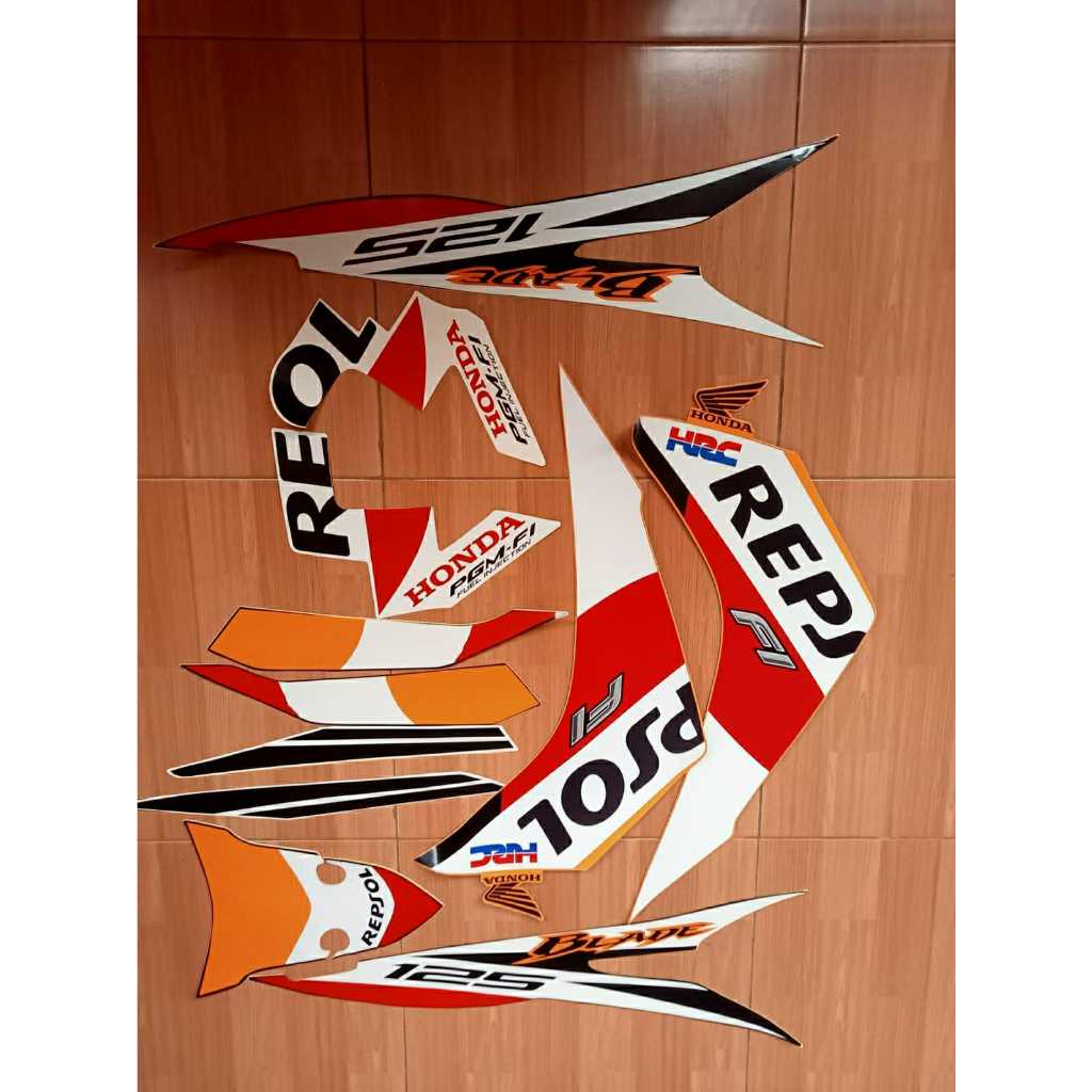 stiker striping honda blade fi 125 2014 orange