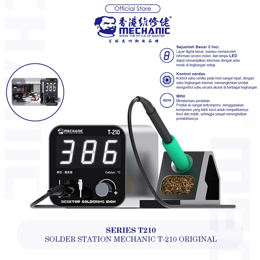 Mechanic T-210 Desktop Solder Station Mini Digital Soldering Mata C210 Original