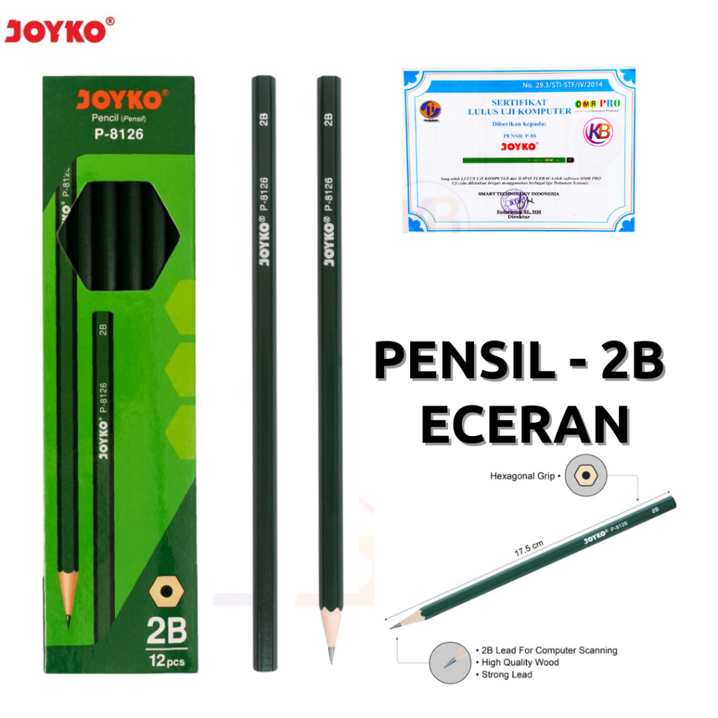 

Pensil 2b - Pencil - Pinsil - Joyko P 8126 (1 Box 12 Pcs) - Toko Gemilang