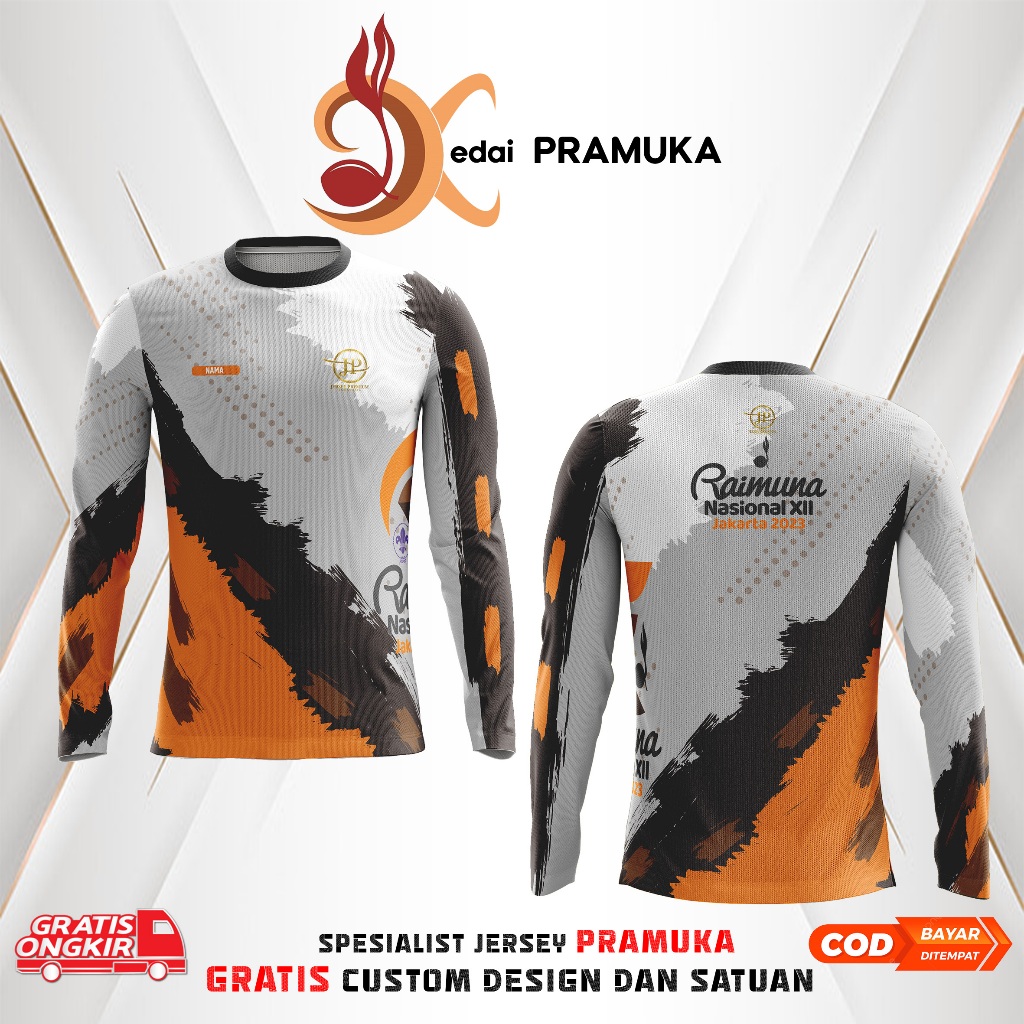 BAJU PRAMUKA DESAIN BARU FREE CUSTOM NYAMAN