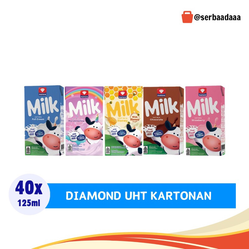 

Diamond UHT Milk 125ml 1 Karton Isi 40pcs | Bisa Mix