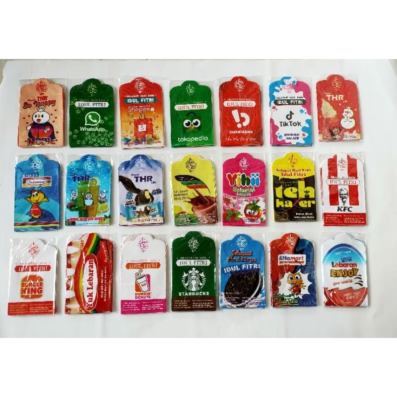 

10 biji Amplop Lebaran Motif Snack Atm Card Mixue ied Mubarak