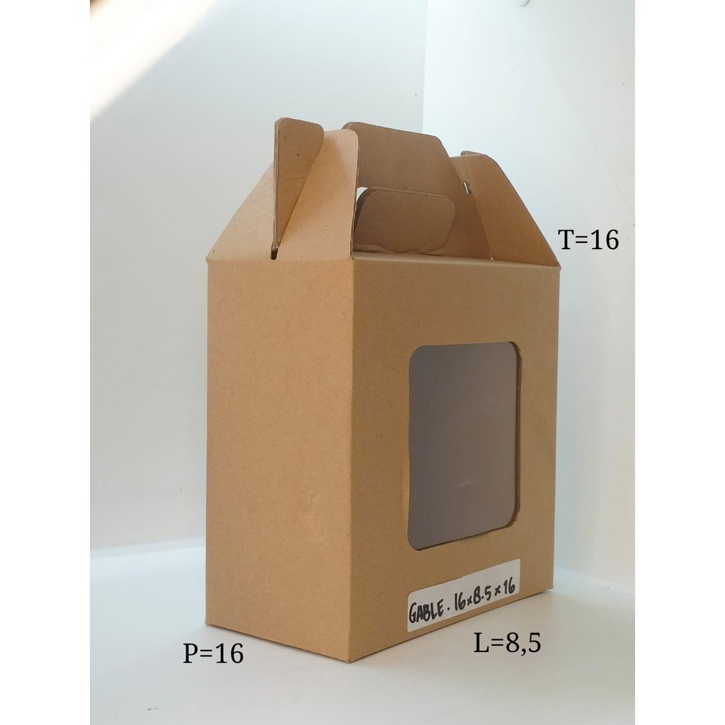 

5pcs GABLE BOX KARDUS MIKA 16X8,5X16cm TOPLES SEGI 350ml x 2