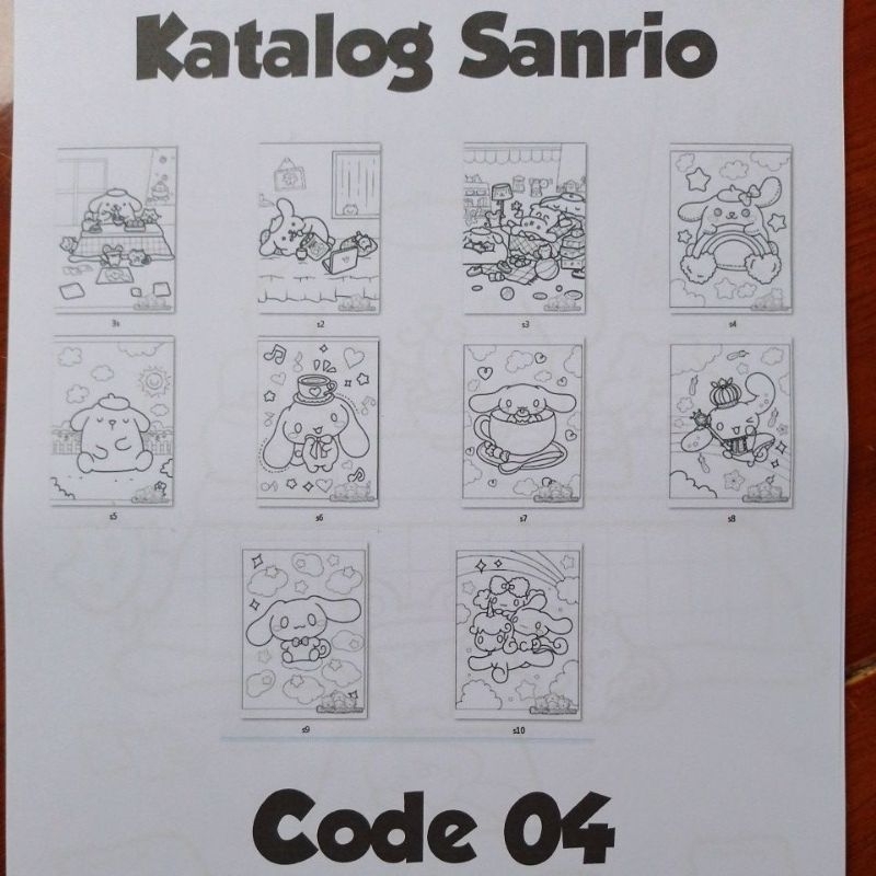 

sketsa sanrio code (04) isi 10pcs 5k