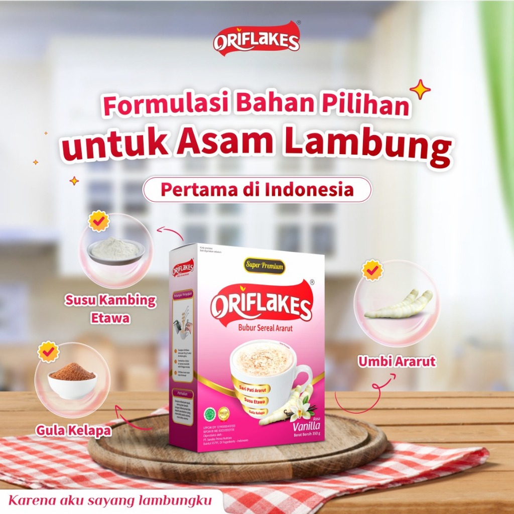 

ORIFLAKES Sereal Asam Lambung Pati Garut 350grm