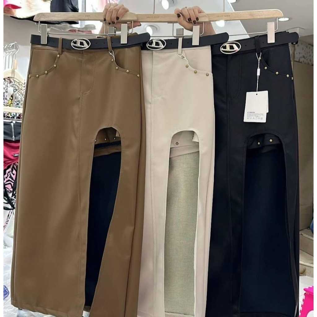 rok kulit panjang wanita