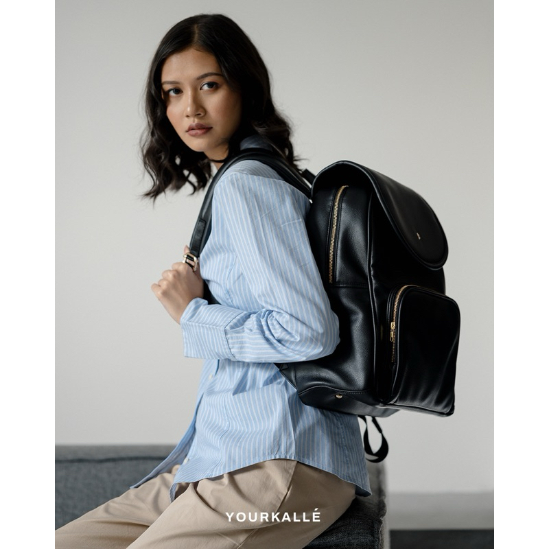 YOURKALLE Mala Backpack - Ransel Kerja/Backpack Kantor Wanita dengan Slot Koper dan Laptop