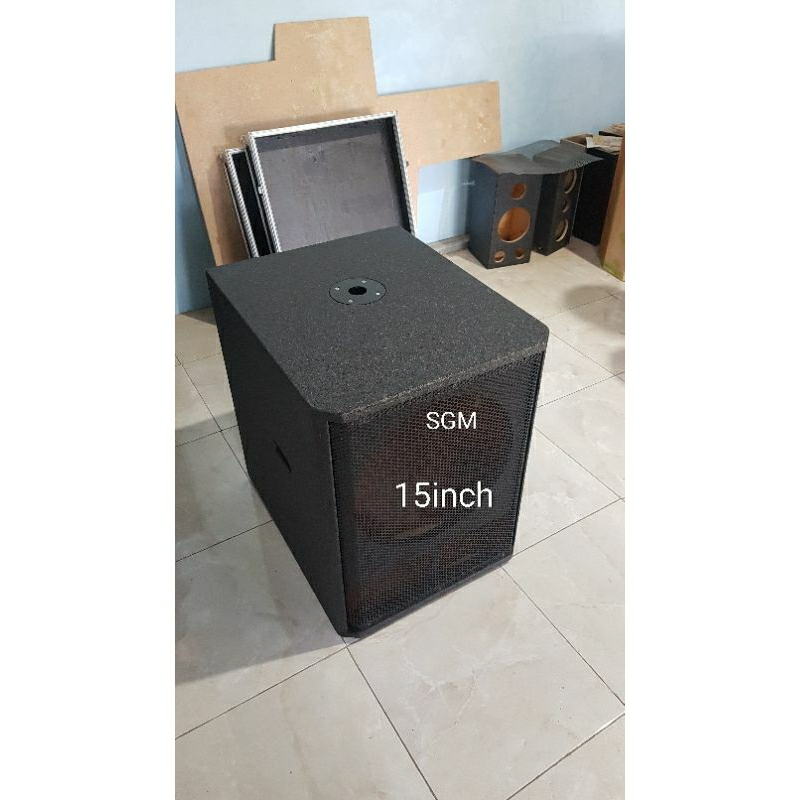 BOX SUBWOOFER 15 INCH KIT POWER AKTIF LUBANG STAND BESI