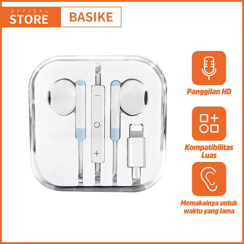 Basike Headset Earphone Gaming Handsfree for Iphone 7 Plus 8 8 Plus X