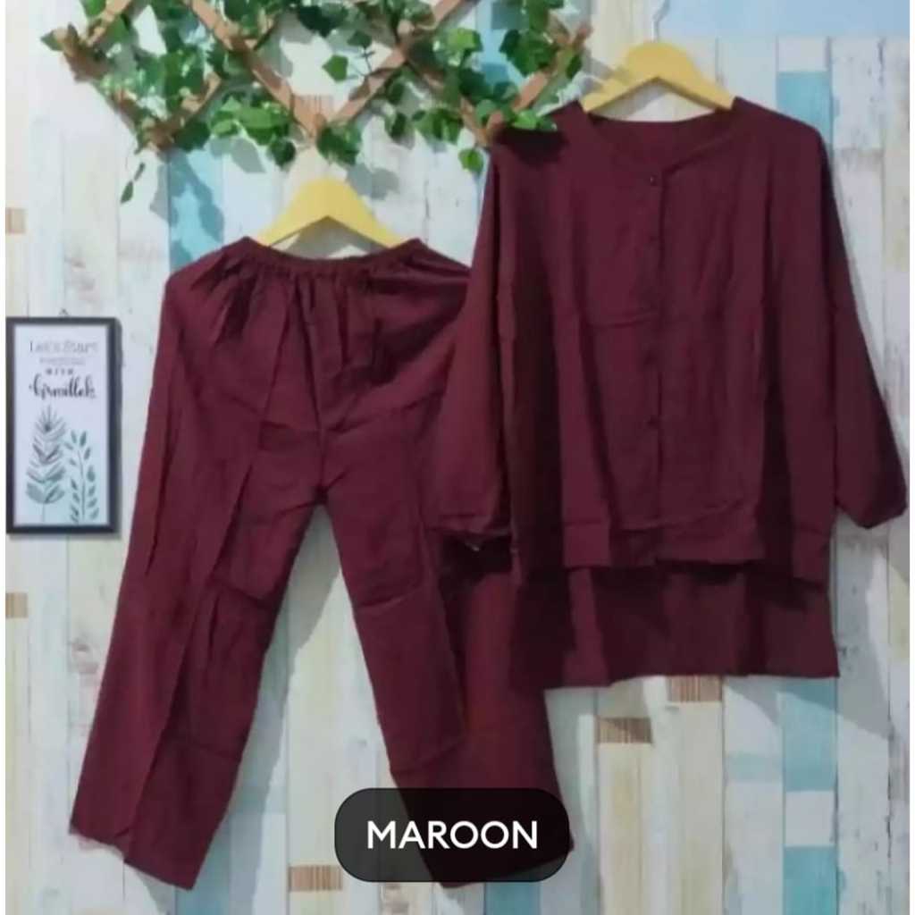 Oneset Baju Celana Kondangan Cewek Terbaru 2025 Oneset Cewe Dewasa Secelan Korean Style Atasan Bawah