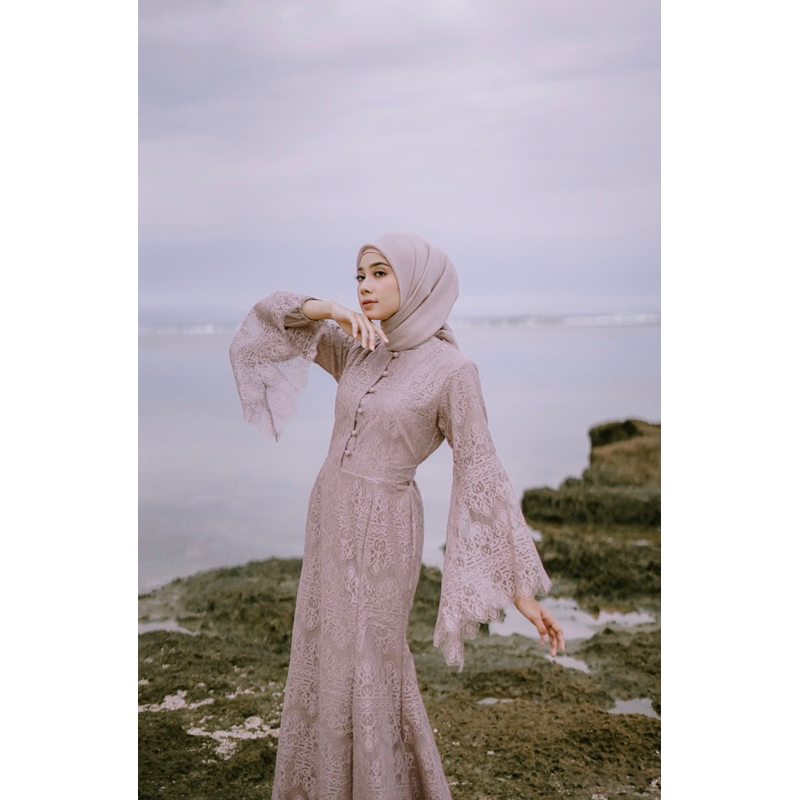 gaun edmore baru luihara crown deeptaupe NEW