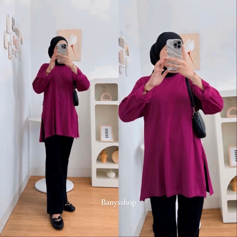 Kaos Oversize Lengan Panjang | Kaos Combed 30s