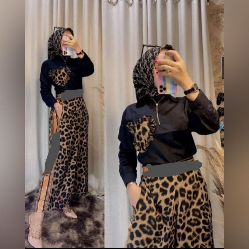 Set celana leopard | setcel shakila |Setelan motif macan PRODUKSI BARU TIDAK ADA TULISAN CD NYA