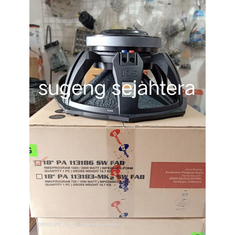 Speaker Fabulous 18 inch 113186 SW 2000 watt original