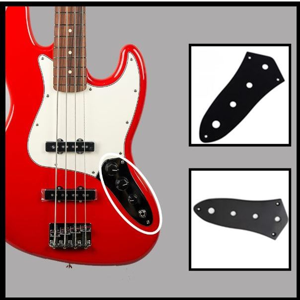 Control Plate Jazz Bass Black - Chrome