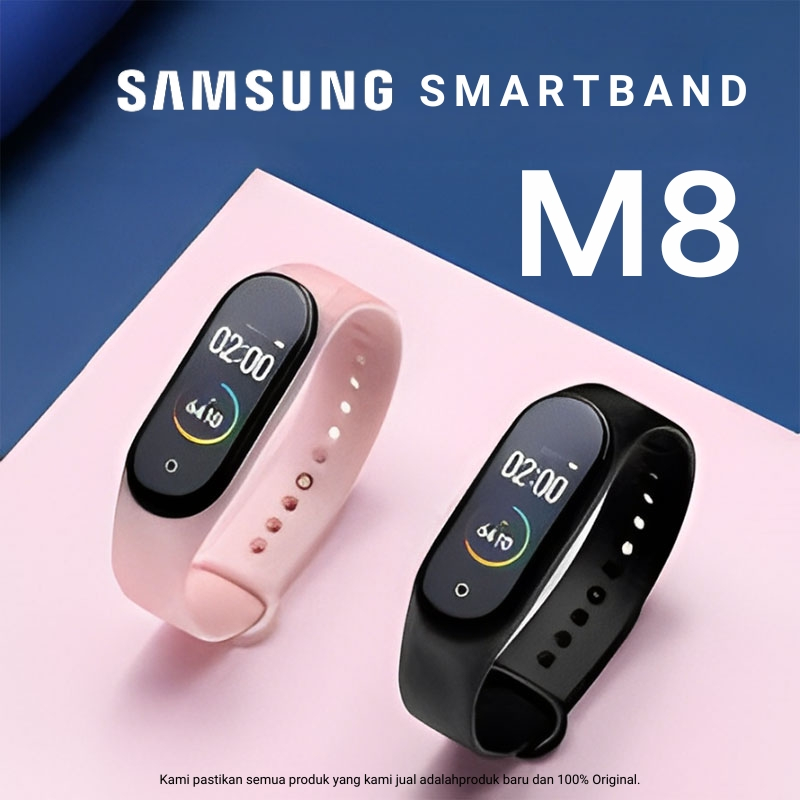 SAMSUNG Smartband M8 100％ Original Smart band 8 Waterproof Touch Screen Heartbeat Monitor - Blood Pressure Monitor Smartwatch jam tangan smartwatch