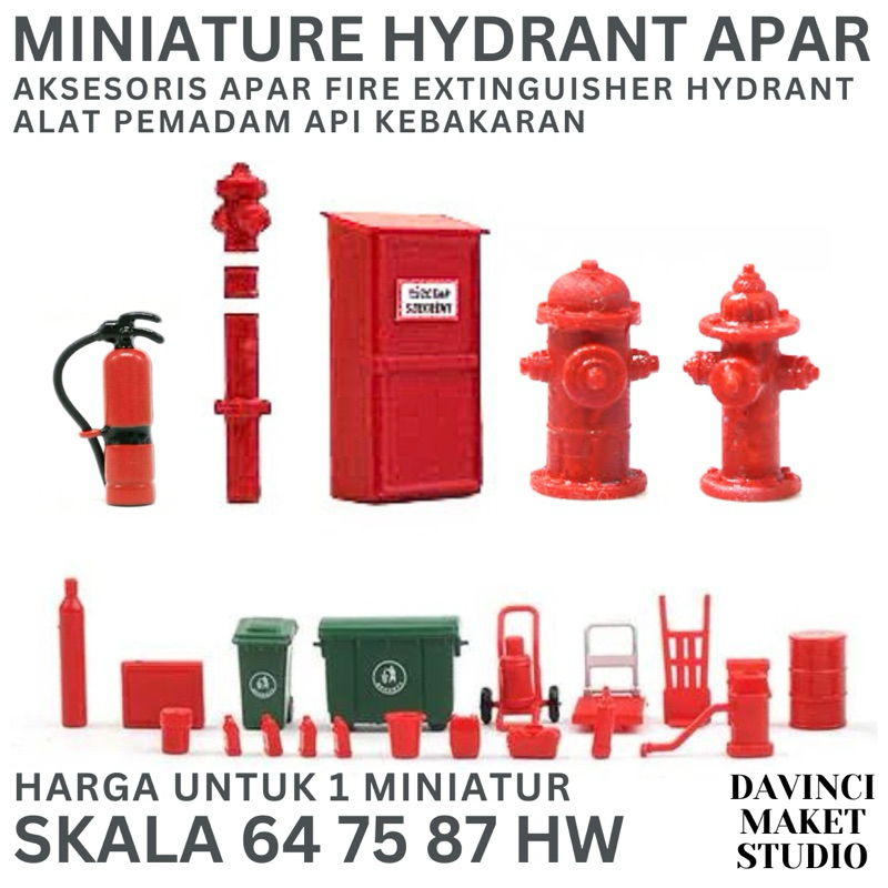 (64) Miniatur Alat Pemadam Api Ringan APAR Hydrant Kebakaran - Fire Extinguisher Valve Box Indoor Ou