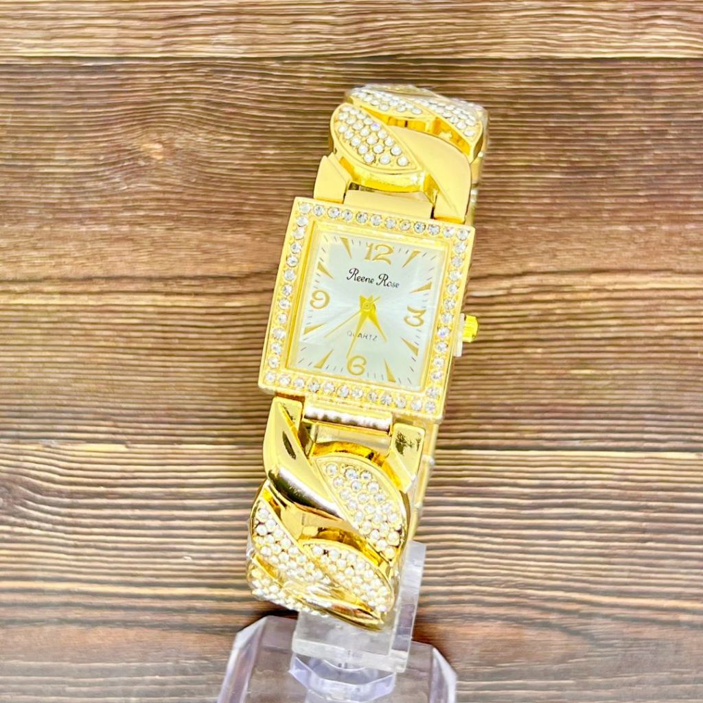 BIG SALE Jam Tangan Wanita Rantai Kepang Model Persegi Panjang Fashion Cewek Kekinian Analog Permata
