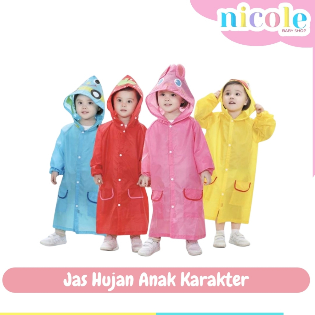 Jas Hujan Anak Balita / Funny Raincoat Jubah Lengan Panjang All Size