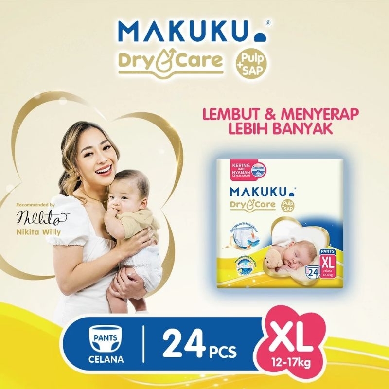 MAKUKU Diapers Dry Care XL24+4 - Makuku Popok Celana Dry Care XL 24+4