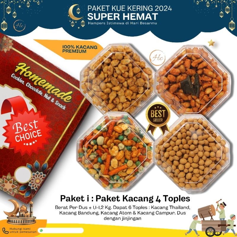 

Paket Kacang Mix 4 Toples