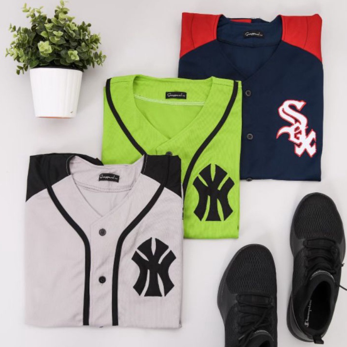 Promo Flash Baju Baseball Jersey Baseball Kaos Baseball Pria dan Wanita Cod