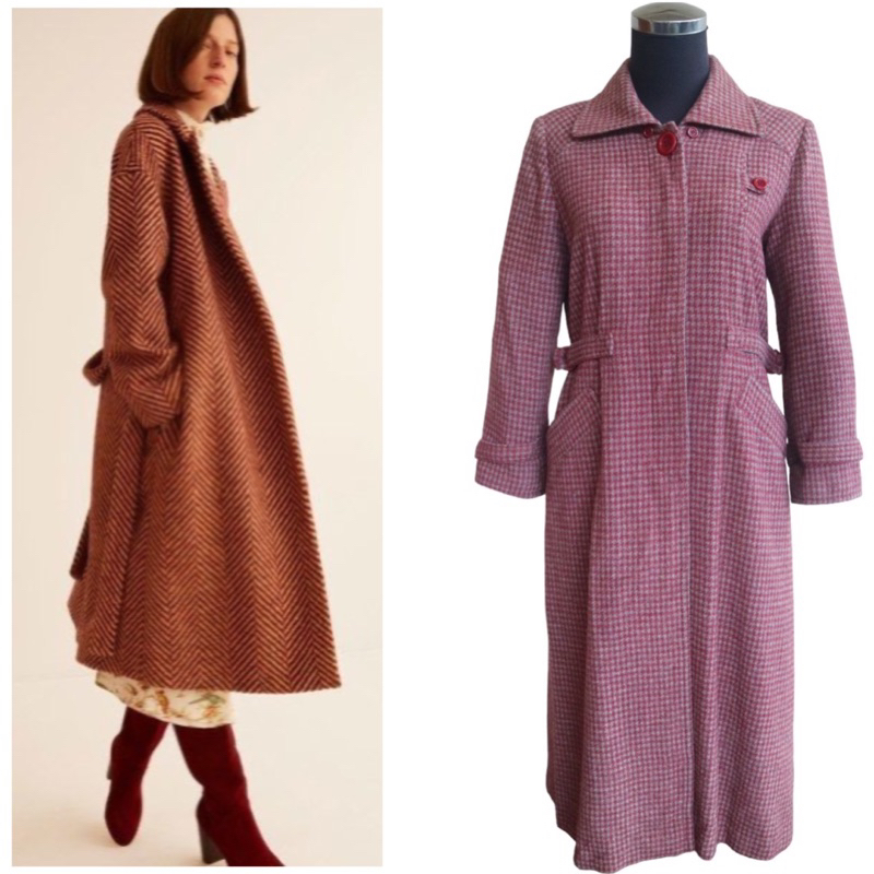 Coat wool houndstooth brand Rich girl