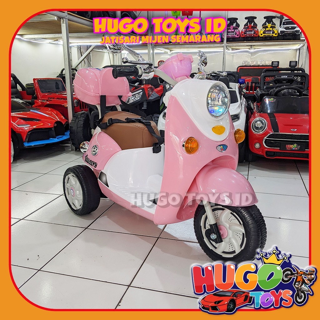 Motor Aki Anak M338 Amore Scoopy Anak Bisa Remote dan gas manual SNI Vespa Anak ORIGINAL PMB M 338