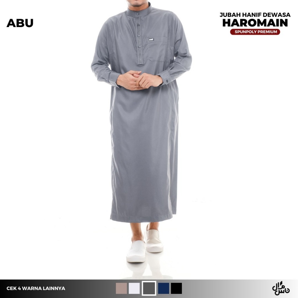 Jubah Dewasa Haromain Hanif Baju Jubah Gamis Modern Pakaian Muslim Pria Dewasa
