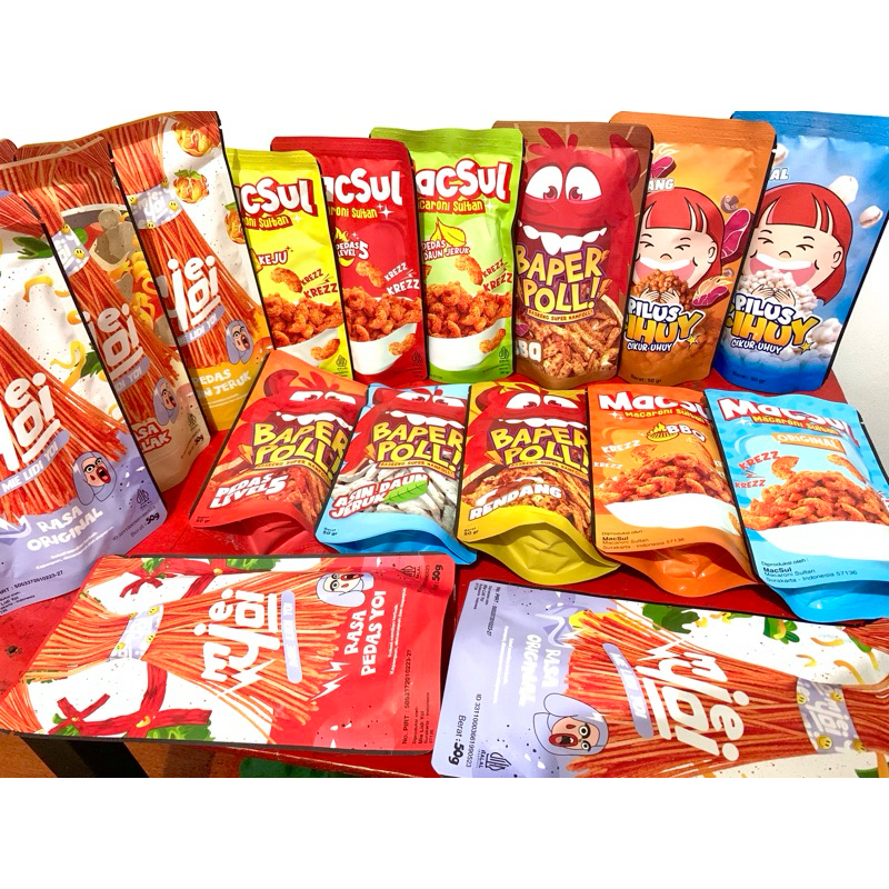 

(10pcs mix) basreng macaroni pilus dan mi lidi cekelin