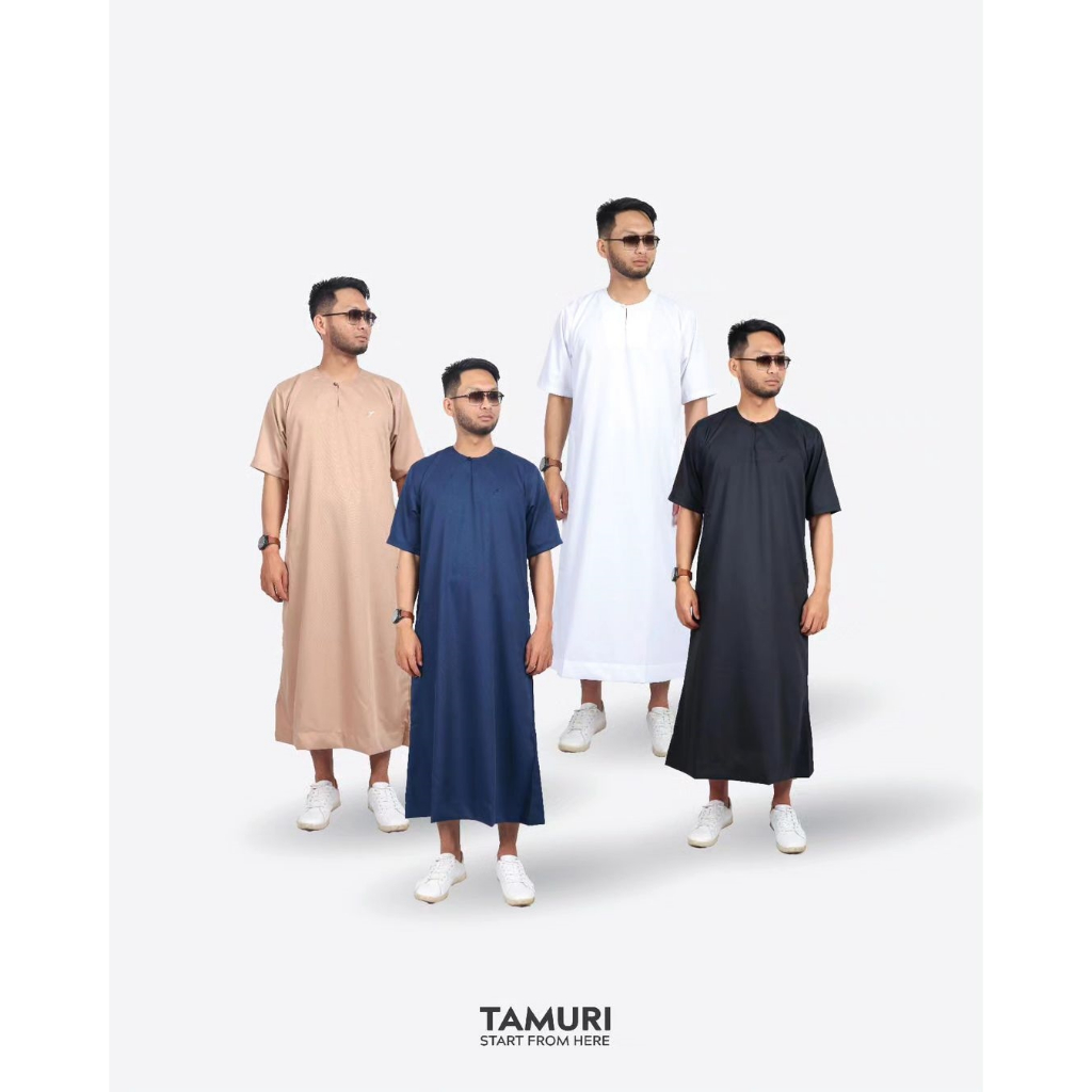 Jubah Ikaf Tamuri Baju Jubah Gamis Modern Pakaian Muslim Pria Dewasa
