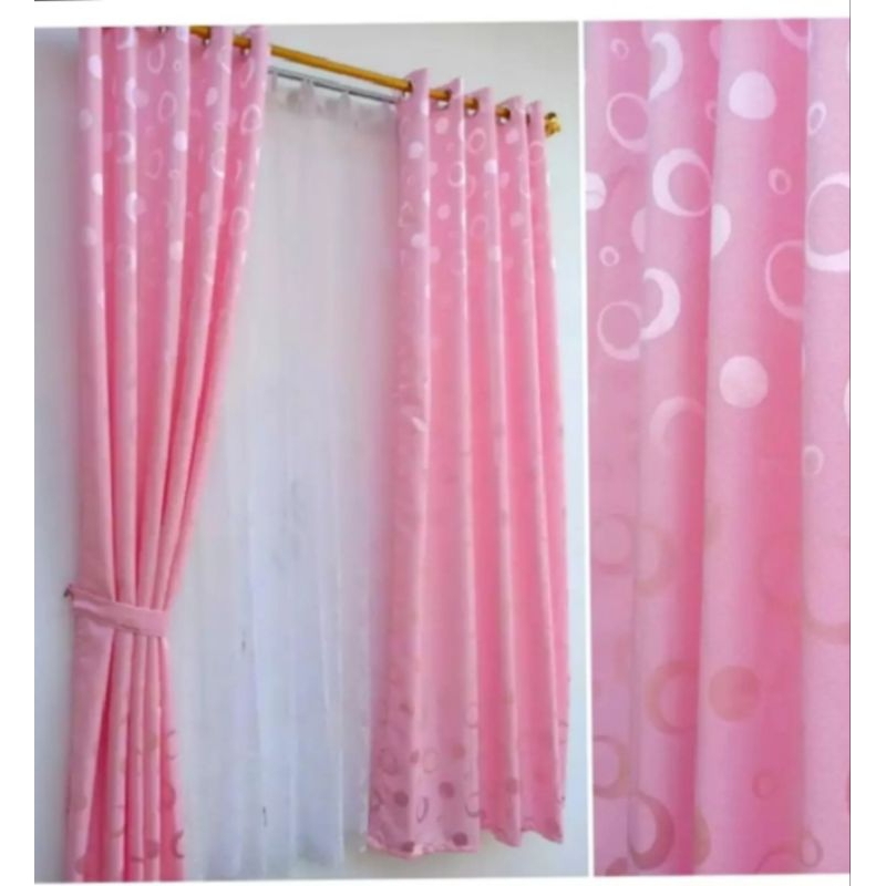 Gorden Smokring Minimalis Korden Pintu Dan Jendela Motif Polkadot/GORDEN PINTU JENDELA GORDENG MINIM