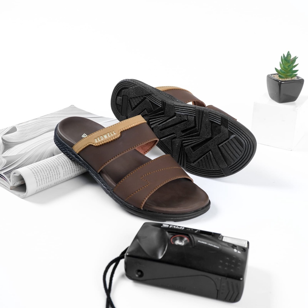 Sandal Jepit Pria -NADEO 002 Casual Size 39 40 41 42 43 Warna Hitam TAN,COKLAT TUA Bahan Kulit Sapi 