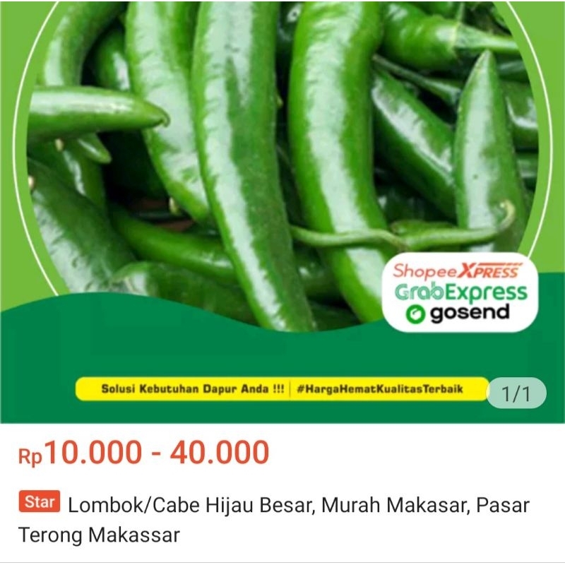 

lombok atau cabe hijau besar